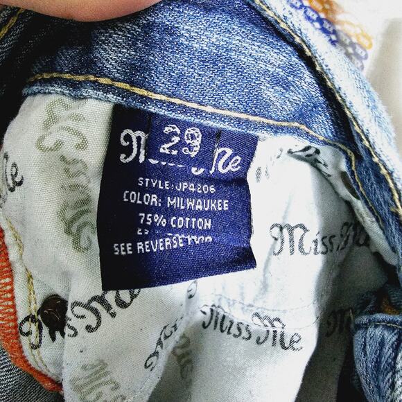 Miss Me Mexican Blanket Pocket Jeans Straight Leg Low-rise Sz 29 Casual Trendy - Picture 5 of 6